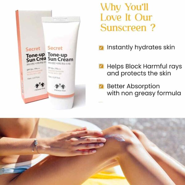 Christian Dean Secret Tone-up Sun Cream SPF50+/PA+++ 70ml - Image 2