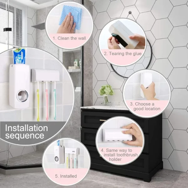 Toothpaste Dispenser with Toothbrush Holder - Image 2