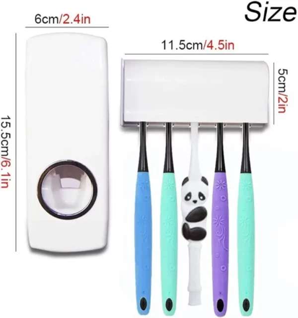 Toothpaste Dispenser with Toothbrush Holder - Image 4